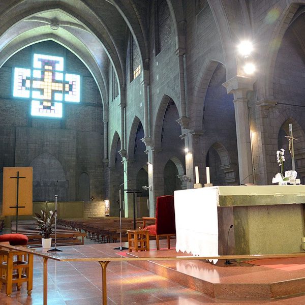 Manresa.- Església del Carme - Reconstruïda en estil neogòtic entre 1940 i 1952 després de l'enderroc de1936 (8/2014)