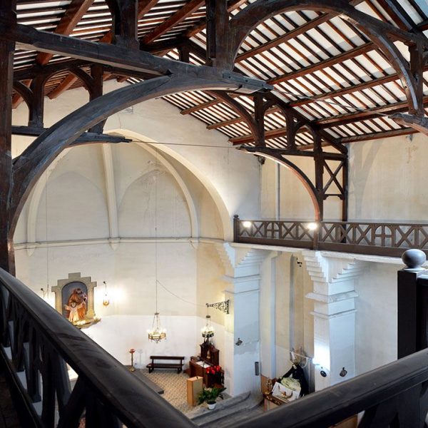 Manresa.-Església Vella de Mossèn Vidal o Sant Josep - Coberta amb una encavallada de fusta (11/2014)