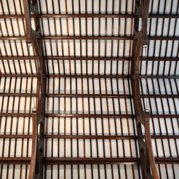 Manresa.-Església Vella de Mossèn Vidal o Sant Josep - Coberta amb una encavallada de fusta (11/2014)