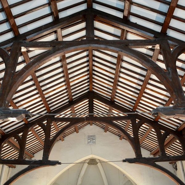 Manresa.-Església Vella de Mossèn Vidal o Sant Josep - Coberta amb una encavallada de fusta (11/2014)