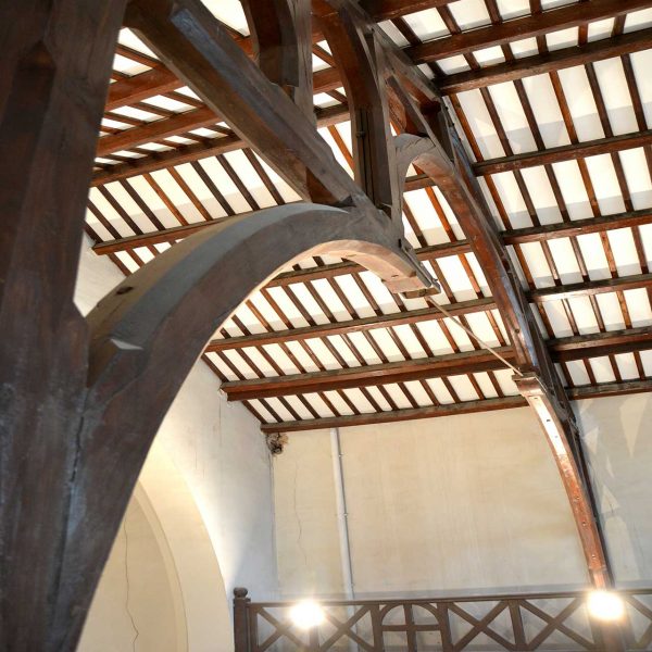 Manresa.-Església Vella de Mossèn Vidal o Sant Josep - Coberta amb una encavallada de fusta (11/2014)