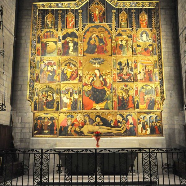 Manresa.- Basílica gòtica de Santa Maria - Retaule de l'Esperit Sant de Pere Serra (1394) (12/2013)