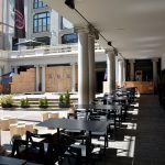Manresa.- Teatre Kursaal de principis del S. XX. Consta d'un pati amb porxos laterals sostinguts per columnes (8/2014)