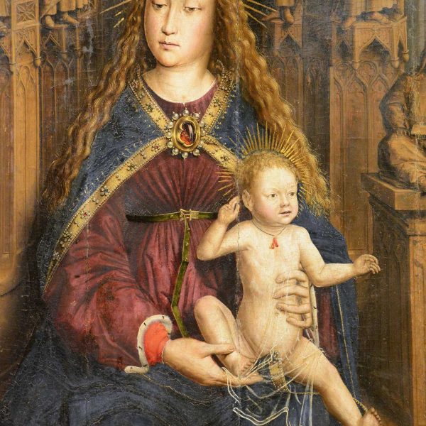 Barcelona.- Ajuntament. Capella del Bon Consell - Taula de la Mare de Déu dels Consellers, S. XV de Lluis Dalmau (MNAC) (10/2017)