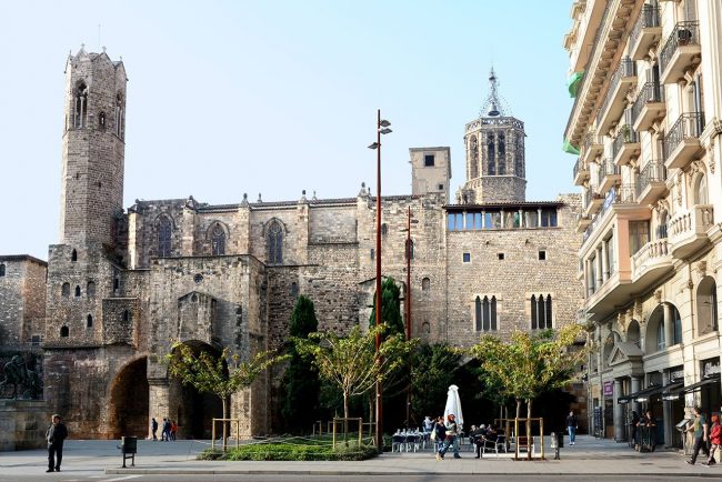 Barcelona.- Capella gòtica de Santa Àgata, del 1302. Era la capella del Palau Reial Major i es va construir sobre la muralla romana (10/2016)