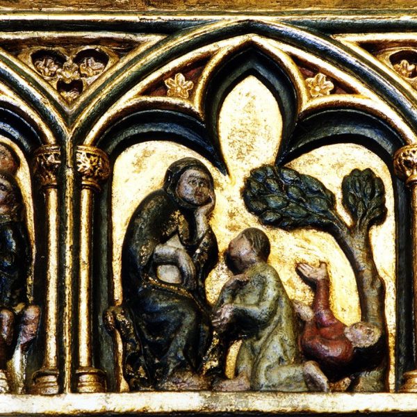 Barcelona.- Catedral de la Santa Creu. Sepulcre de Ramon de Penyafort va ser traslladat el 1838 des del enderrocat convent de Santa Catalina (10/2002)