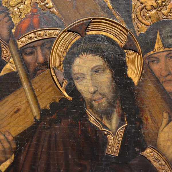 Barcelona.- Convent de Sant Agustí Vell. Taula del bancal de la desapareguda església amb Jesús camí del Calvari (Museu Marès Ref MFM 970) (11/2014)