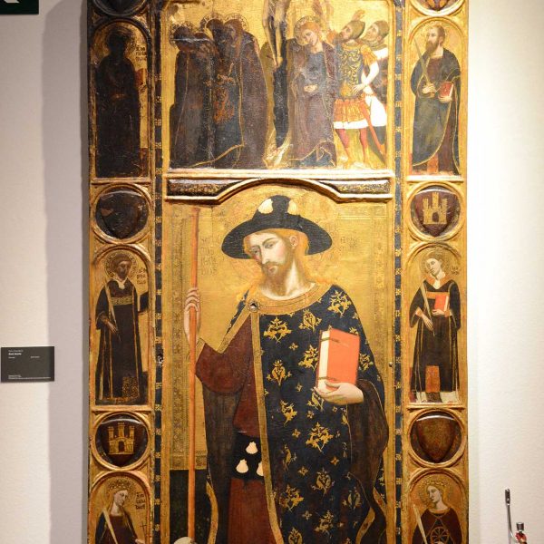 Barcelona.- Església gòtica de la Concepció, S. XV - Retaule de Sant Jaume de Jaume Ferrer i Arnau Bassa (MDB) (10/2016)