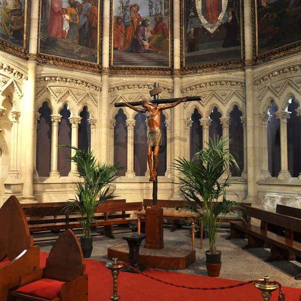 Barcelona.- Església de Sant Francesc de Sales, d'estil neogòtic de Joan Martorell Montells feta entre 1882/1885. Vista del presbiteri (11/2009)