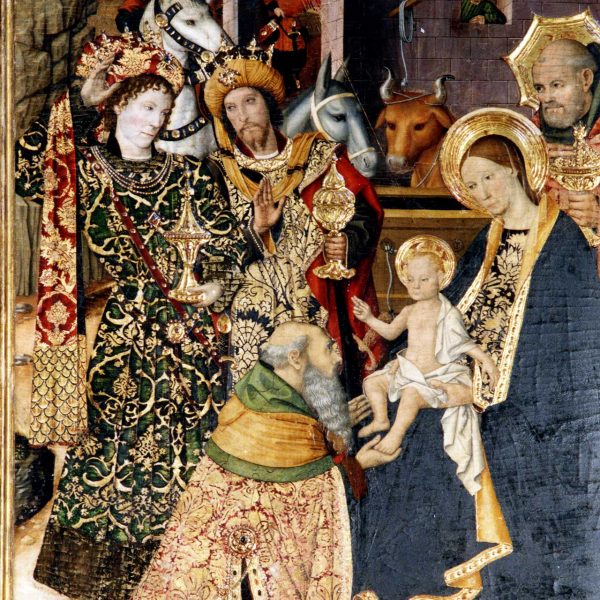 Barcelona.- Capella gòtica de Santa Àgata, del 1302. El retaule de la Epifania o del Conestable es del S. XV de Jaume Huguet (4/2005)