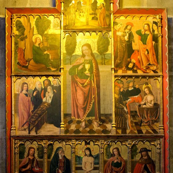 Barcelona.- Església del monestir de Santa Anna, S. XIII. Capella de la Puríssima, retaule del S. XV (2/2015)