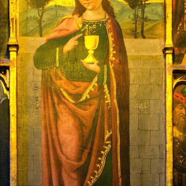 Barcelona.- Església del monestir de Santa Anna, S. XIII. Capella de la Puríssima, detall del retaule del S. XV (2/2015)