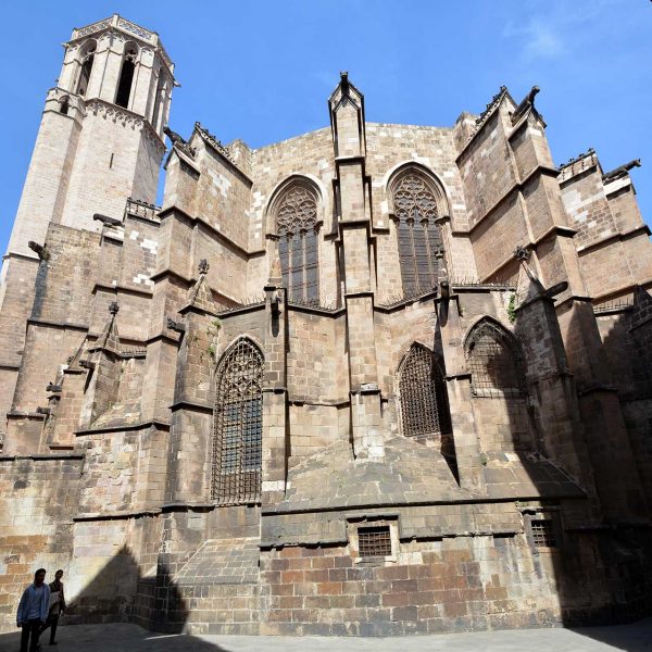 Barcelona.- Catedral de la Santa Creu, gòtica dels S. XIII/XV - Vista posterior de l'absis (4/2015)