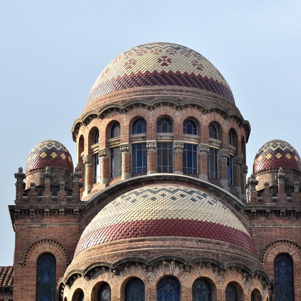 Barcelona.-Hospital de la Sta. Creu i S. Pau, construït per Lluis Domènch i Montaner i pel seu fill Domènech Roura - Casa de Convalescència (1/2012)
