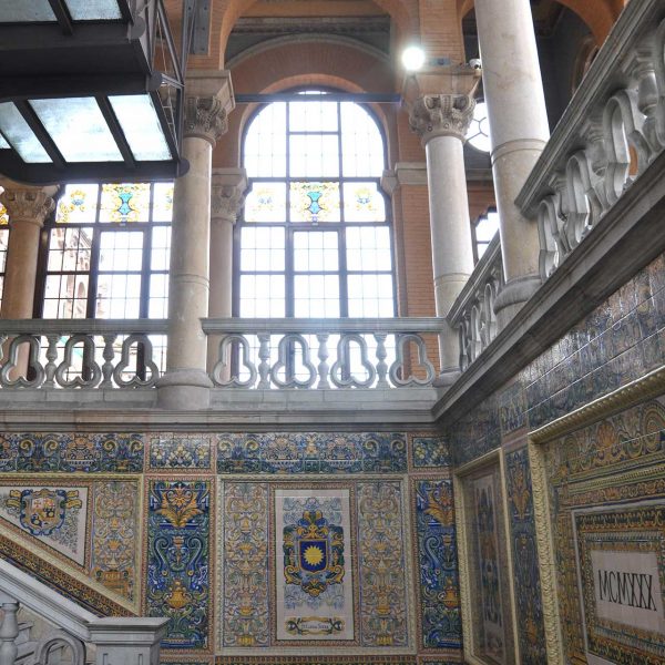 Barcelona.-Hospital de la Sta. Creu i S. Pau, construït per Lluis Domènch i Montaner i pel seu fill Domènech Roura - Casa de Convalescència (5/2012)