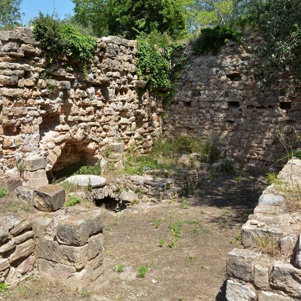 Montblanc.- Molí Xic en ruïnes malmès per les riuades a on encara es poden veure els desguassos de les turbines hidràuliques (6/2015)