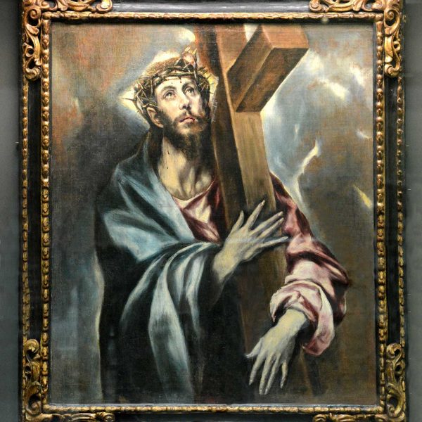 Olot.- Església neoclàssica de Sant Esteve, S. XVIII. Museu parroquial - Crist abraçat a la creu (El Greco) (12/2016)