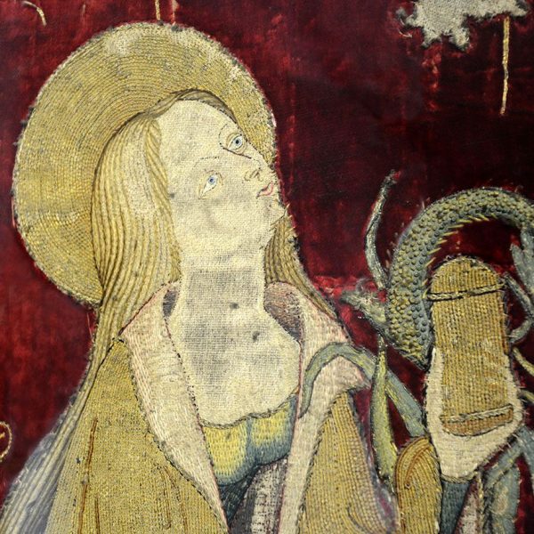 Girona.- Església gòtica de Sant Feliu, S. XIV. Detall del frontal d’altar, S. XIV-XV (Museu d’Art Girona) (1/2017)