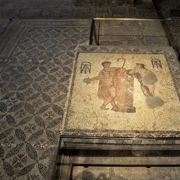 Girona.- Església de Sant Pere de Galligants. Instal·lacions del Museu arqueològic. Mosaic policrom romà S. III (11/2013)