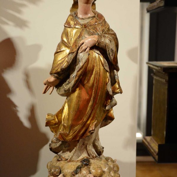 Girona.- Casa Carles. Mare de Déu de la Immaculada del 1650/1700 procedent d'aquesta casa exposada al Museu d'Art de Girona (2/2017)