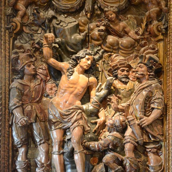 Girona.- Capella de l'hospital de Santa Caterina. Retaule de Sant Sebastià de Josep Tramulles del 1652 (Museu d'Art de Girona) (2/2017)