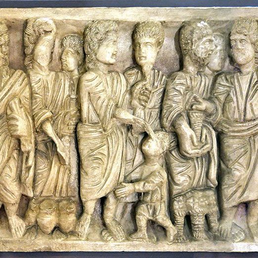 Girona.- Museu d’Història de Girona. Frontal d’un sarcòfag paleocristià (11/2013