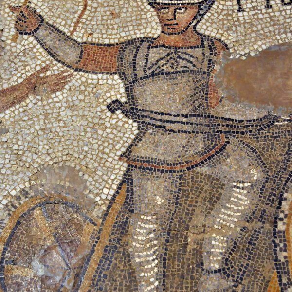 Girona.- Museu d’Història de Girona. Detall de mosaic procedent de Can Pau Birol (11/2013)