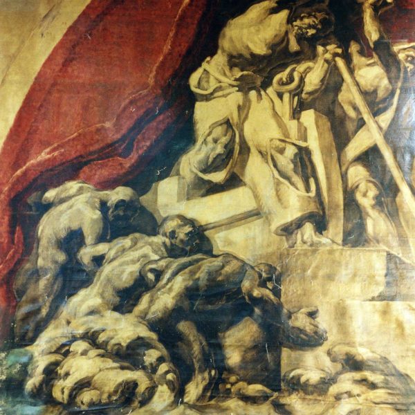 Vic.- Església barroca del Convent de Santa Teresa que consta d'una sola nau. Tela de Sant Pere de Josep Maria Sert (8/2000)