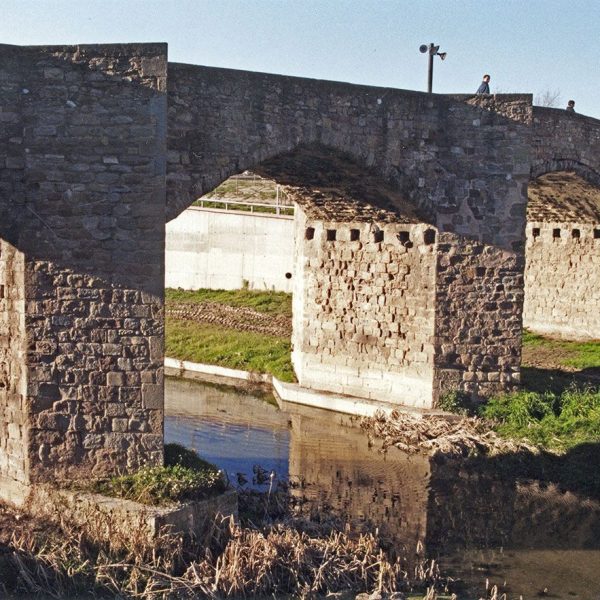 Vic.- Pont gòtic del Remei, S. XIV de cinc arcades amb trencaigües triangulars als pilars. Havia tingut un oratori dedicat a la Mare de Déu del Remei (2/2001)