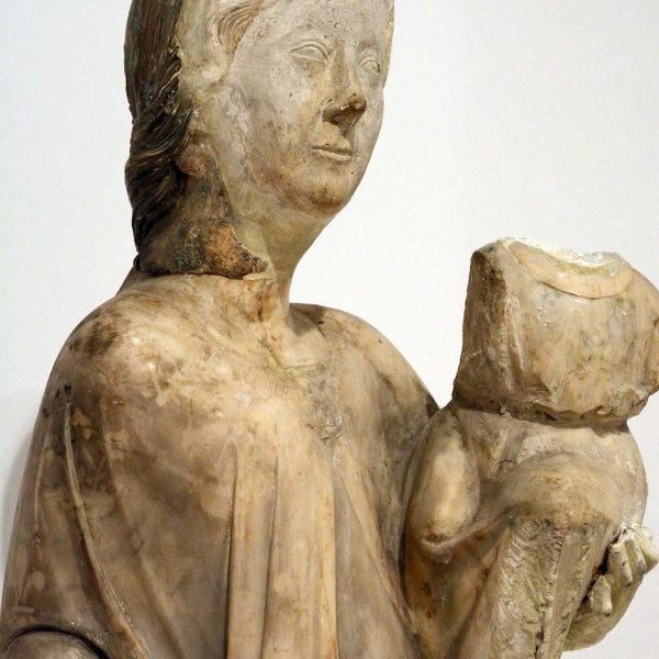 Vic.- Convent de Sant Domènec, S. XVI. Detall de la Mare de Déu del S. XV (Museu Episcopal de Vic) (9/2017)