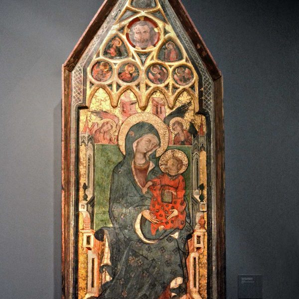 Lleida.- Església de Sant Llorenç, S. XII. Taula de la Mare de Déu amb el Nen i Àngels (1330-1345) (Museu de Lleida) (9/2018)