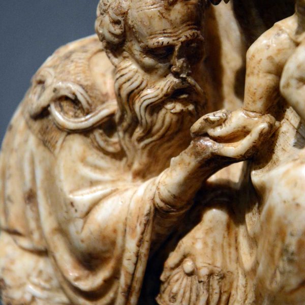 Lleida.- Església de Sant Joan. Detall del relleu de l'Epifania de l'antiga església de Sant Joan atribuït a Damià Forment (1525-1530) (Museu de Lleida) (9/2018)