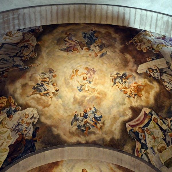 Lleida.- Seu Nova, barroca/neoclàssica del S. XVIII. Pintures murals de l'absis de Josep Serrasanta (9/2020)