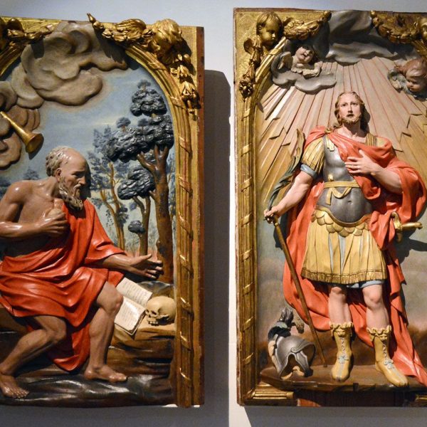 Lleida.- Seu Nova. Taules de Sant Jeroni i Sant Anastasi (1776-1782) atribuïdes al taller de Joan Adan (Museu de Lleida) (9/2018)