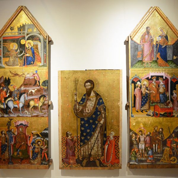 Tarragona.- Catedral de Santa Maria. Retaule de Sant Bartomeu del S. XIV atribuïda al mestre de Santa Coloma (Museu Diocesà de Tarragona) (12/2017)