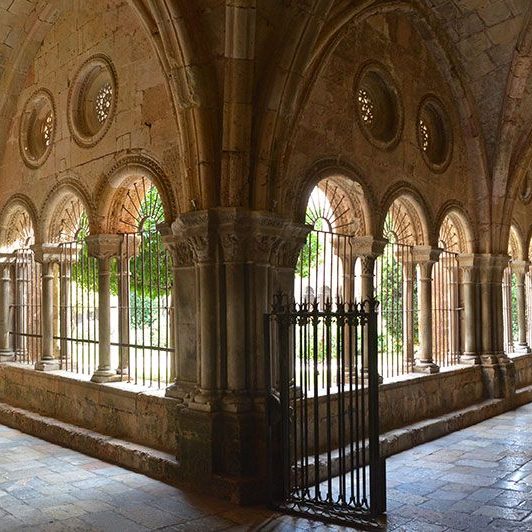 Tarragona.- Catedral de Santa Maria. Claustre dels S. XII/XIII de planta quadrangular amb quatre galeries cobertes amb voltes de creueria (8/2015)