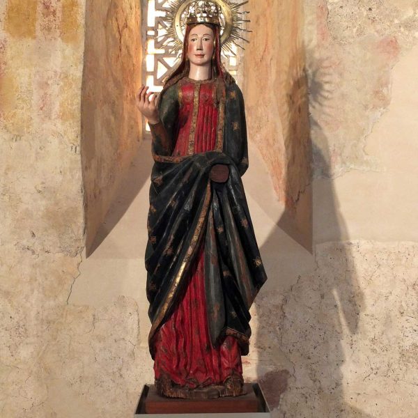 Terrassa.- Església romànica de Santa Maria, S. XII – Talla gòtica de la Mare de Déu del S. XIV (7/2013)