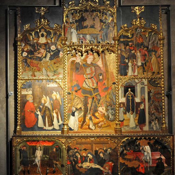 Terrassa.- Seu d’Egara – Retaule de l’altar Major de l’església de Sant Miquel de Jaume Cirera i Guillem Talarn de l’any 1450 (10/2012)