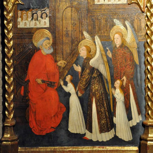 Terrassa.- Seu d’Egara – Quadre del retaule de l’altar Major de l’església de Sant Miquel de Jaume Cirera i Guillem Talarn de l’any 1450 (10/2012)