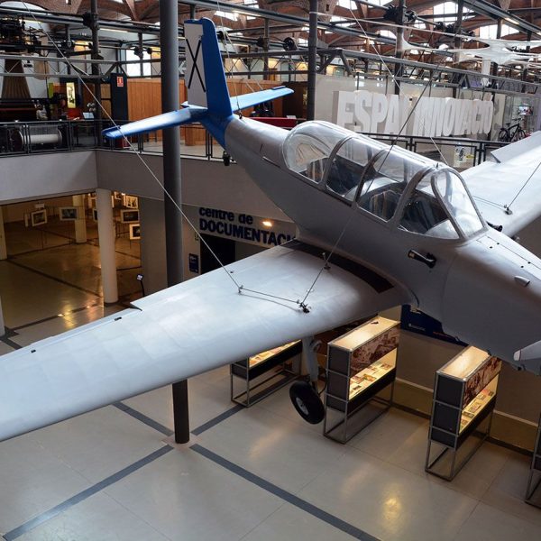 Terrassa.- Museu de la Ciència i de la Tècnica de Catalunya – Avió espanyol d’entrenament Aisa I 115.602-4 de l’any 1958 (11/2018)