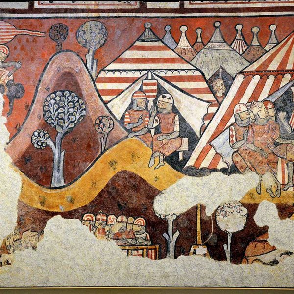 Barcelona.- Palau Aguilar, S. XII/XV. Pintures de la Conquesta de Mallorca, S. XIII localitzades en els anys 60 del S. XX i dipositades al MNAC (10/2017)