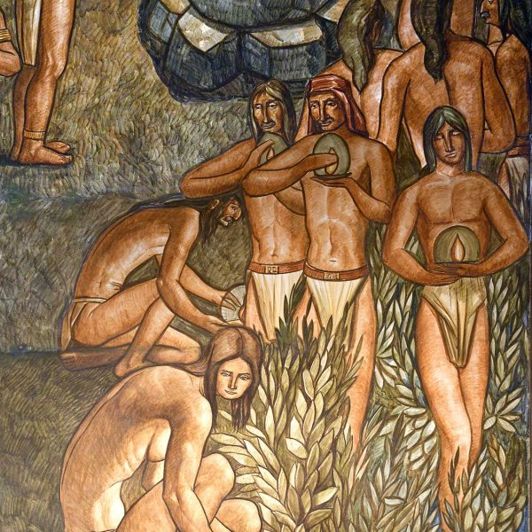 Lleida.- Diputació de Lleida, edifici del S. XVIII organitzat al voltant d’un pati central decorat amb pintures murals al fresc de Josep Minguel i Cardenyes (5/2021)