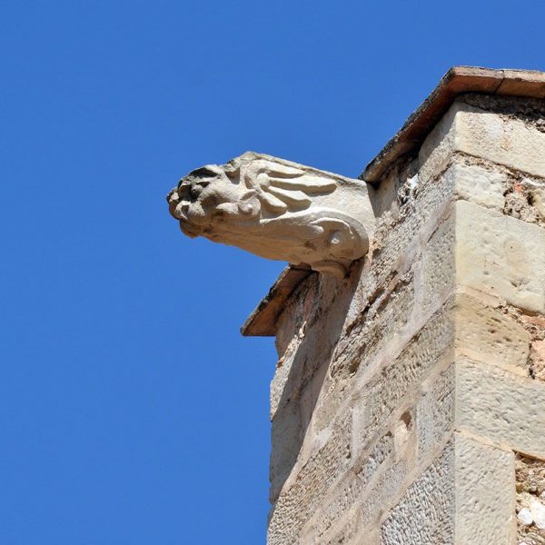 Tortosa.- Església de Sant Domènec, S. XVI – Vista d’una de les gàrgoles de la part superior dels contraforts (7/2012)