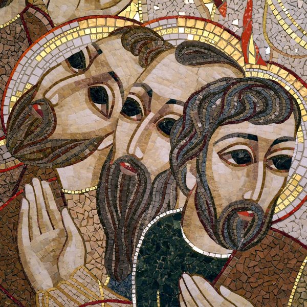 Manresa.- Cova de Sant Ignasi. Església amb el mosaic fet l’any 2022 pel jesuïta Marko Rupnik anomenat “Pentacosta” inspirat en els Exercissis Espirituals de Sant Ignasi (6/2023)