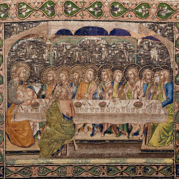 Manresa.- Basílica de Santa Maria - Frontal florentí de la Passió del S. XIV – Escena del Sant Sopar (1/2024)