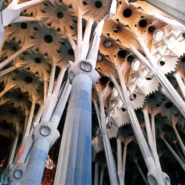 Barcelona.- Sagrada Família coberta amb voltes hiperboloides amb pilars inclinats que a partir dels nus s’articulen en forma de branques (11/2010)