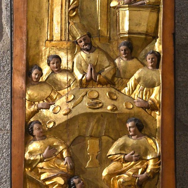 La Seu d’Urgell.- Catedral de Santa Maria, S. XII –Retaule de Sant Ermengol, S. XVI/XVIII – Taula de Institució de la Canònica (Capítol de Canonges) (4/2022)