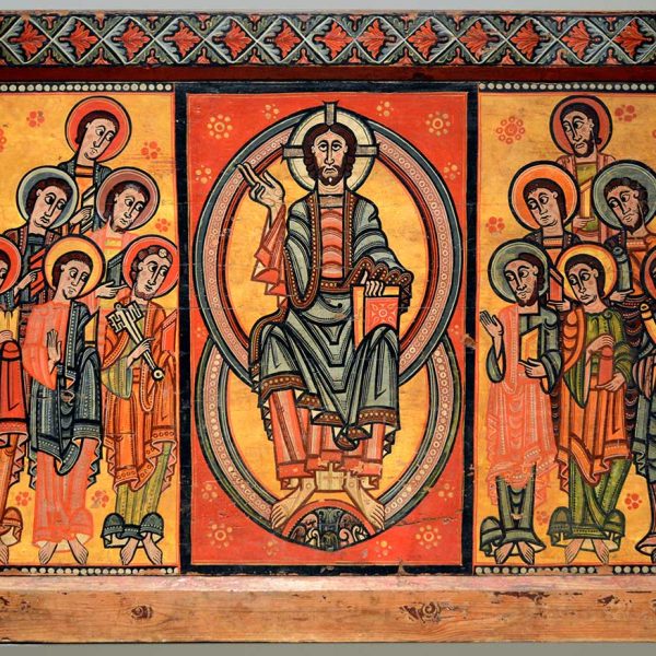 La Seu d’Urgell.- Frontal d’altar del S. XII procedent d’alguna de les esglésies de la Seu d’Urgell (MNAC) (4/2017)