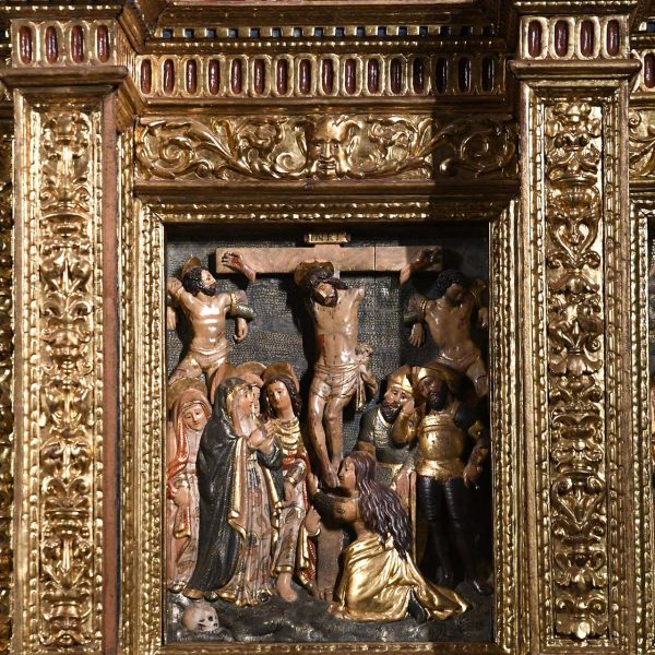 La Seu d’Urgell.- Capella de la Pietat del Museu Diocesà – Retaule renaixentista de la Pietat obra de Jeroni Xanxo (1548/1550) – Escena dedicada a la Passió de Crist (2/2025)