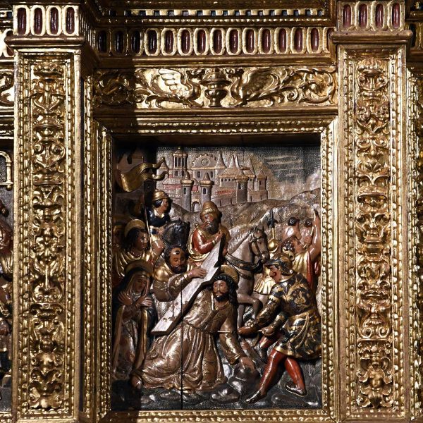 La Seu d’Urgell.- Capella de la Pietat del Museu Diocesà – Retaule renaixentista de la Pietat obra de Jeroni Xanxo (1548/1550) – Escena dedicada a la Passió de Crist (2/2025)